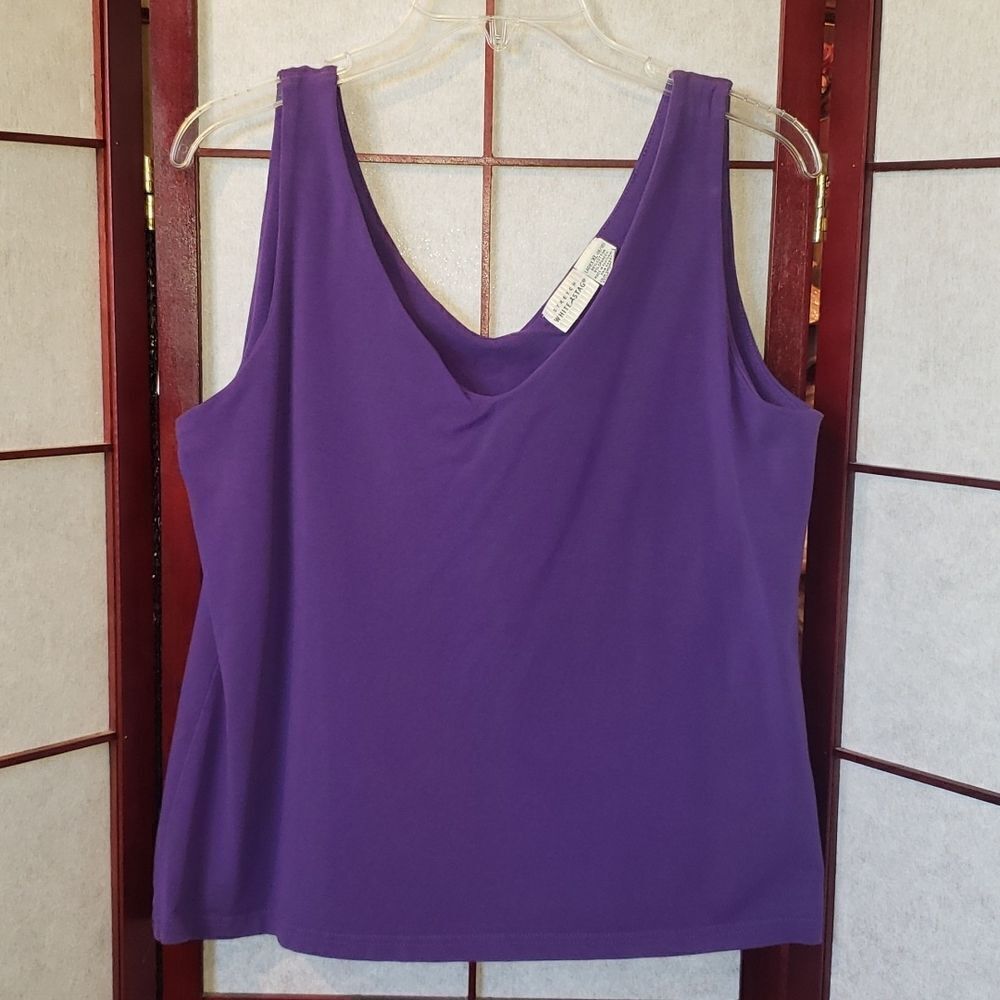 White Stag Stretch Purple V-Neck Tank Top